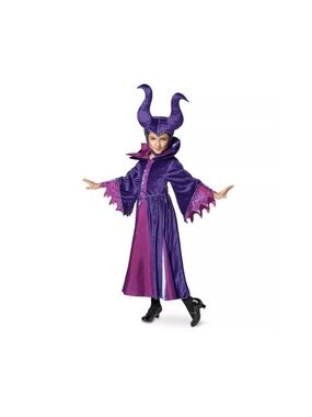 Disney Purple Maleficent-Inspired Girls Costume with Horned Headpiece 7/8
